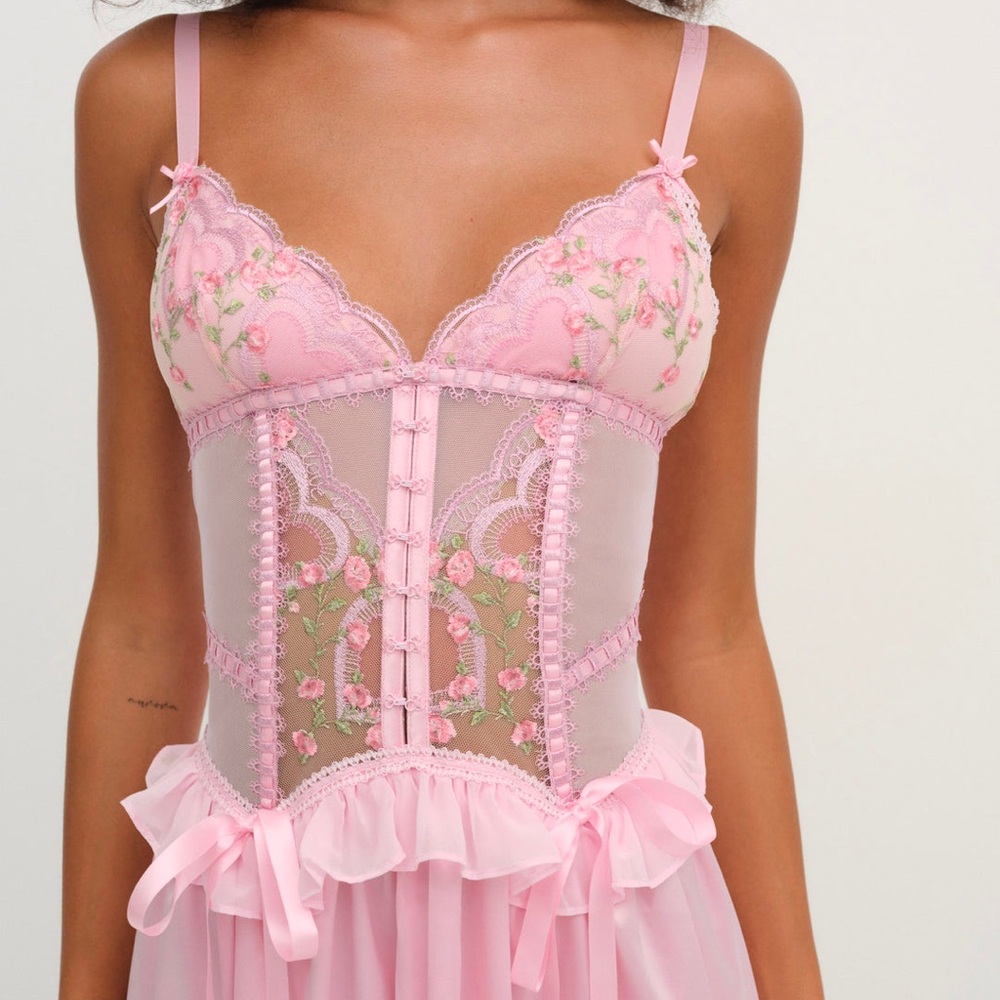 For Love and Lemons Ily Embroidered Slip Dress - Picture 3 of 9